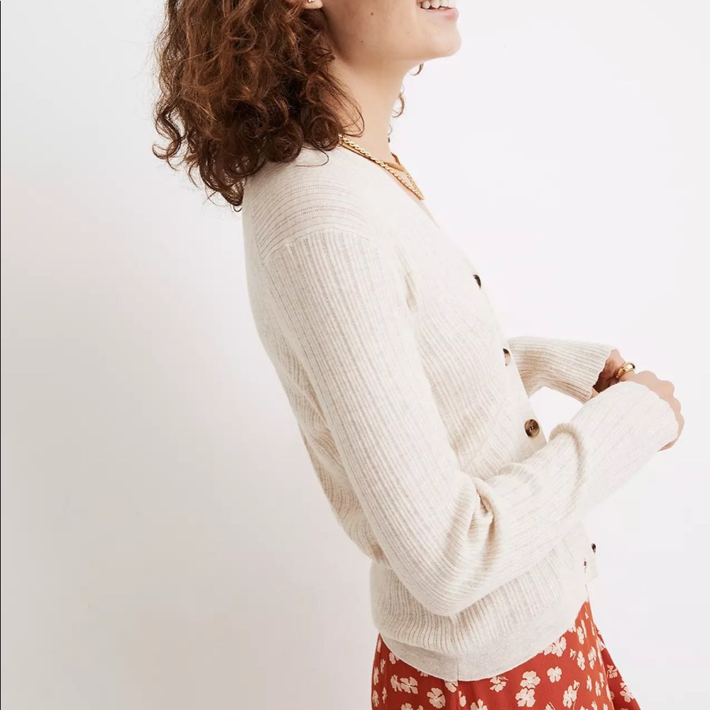 Pointelle Ribbed Cardigan Sweater - Picture 7 of 9